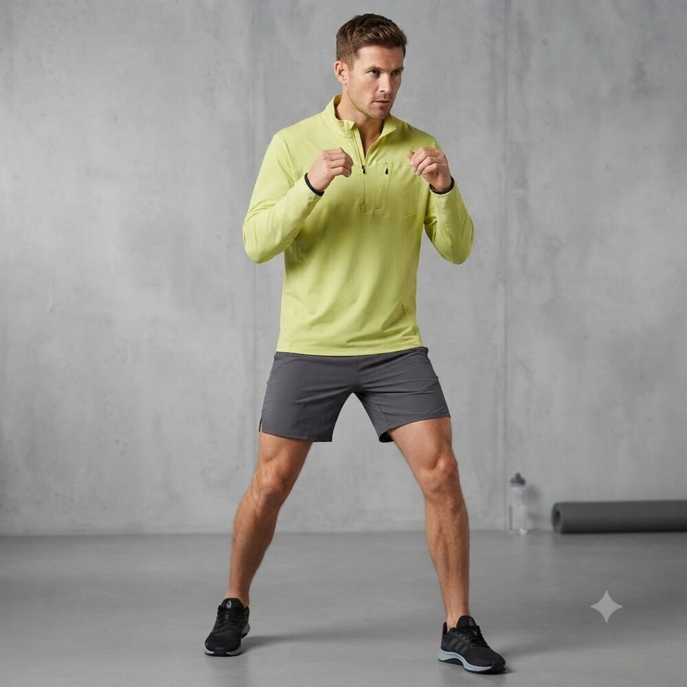 MPG Sport Men's Rove 1/2 Zip Citron Yellow Athletic Pullover Top NWT XXL